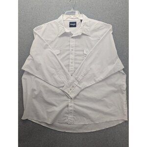 Wrangler Shirt Mens 3XL White Western Pearl Snap Long Sleeve Big Cowboy Rodeo